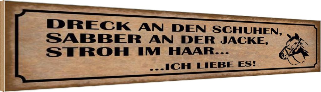 vianmo Holzschild 10x46 cm Dreck Shuhen Stroh Haar Reiter Dekoration