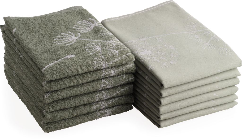 DoubleDry 12er Set Geschirrtücher und Küchtentücher Set - Produktbild 