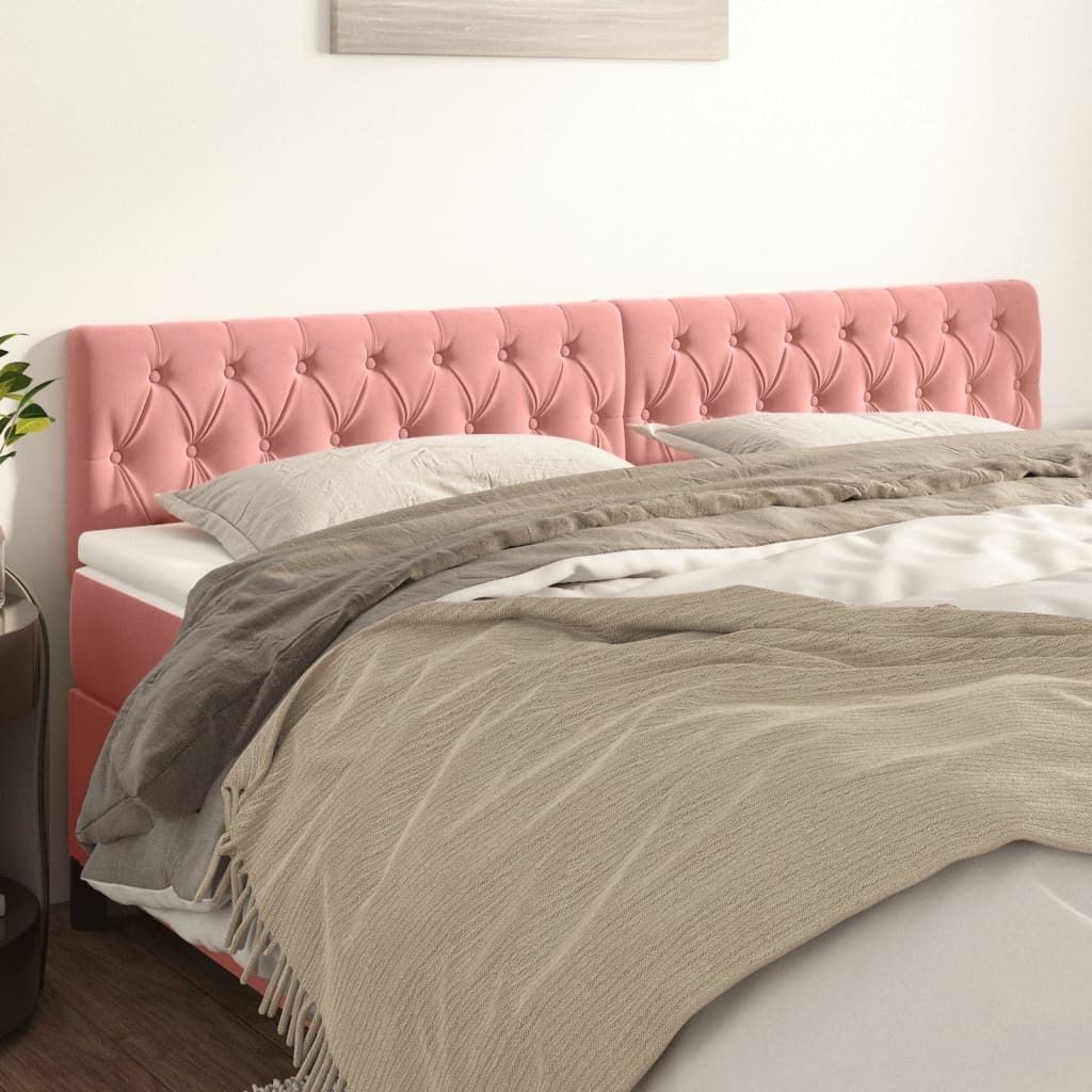 The Living Store Kopfteile 2 Stk. Rosa 90x7x78/88 cm Samt Produktbild 
