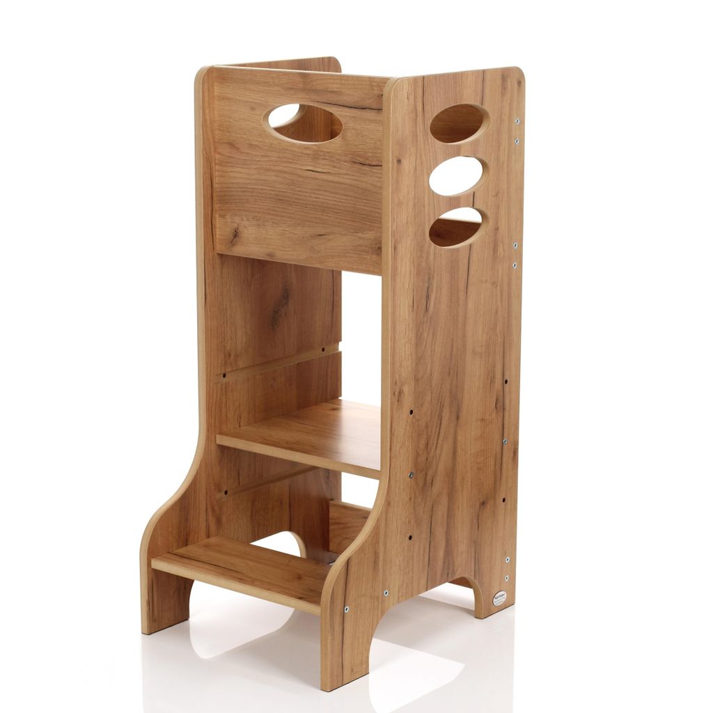 Lernturm für Kinder Kids Helper KH-320 Eiche Montessori Tritthocker Küchenhelfer