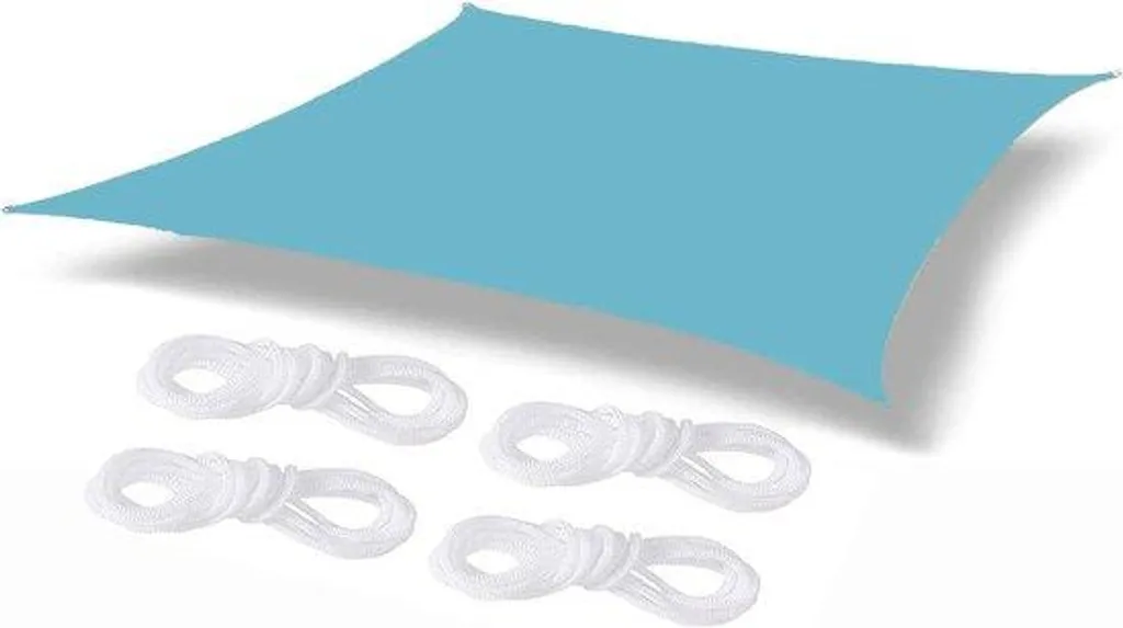 Voile d'ombrage rectangulaire 4x4 m bleu marine avec kit de montage complet
