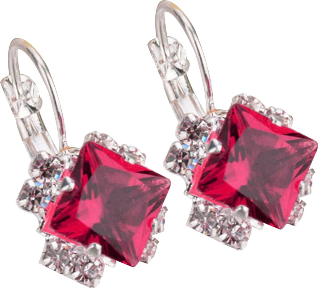 Damen-Ohrringe, modisch, glänzend, mit Strasssteinen, Verlobung, Hochzeit, Schmuck-Rosa