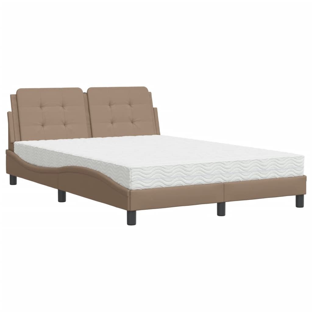 Bettgestell ohne Matratze "Zadar" Cappuccino-Braun 140x190 cm Kunstleder