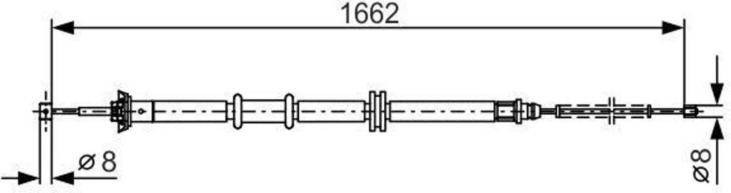 BOSCH 1 987 482 206 - OE 4746 42 Handbremsseil für Nemo, Fiorino, Qubo, Bipper (AA), Bipper Tepee