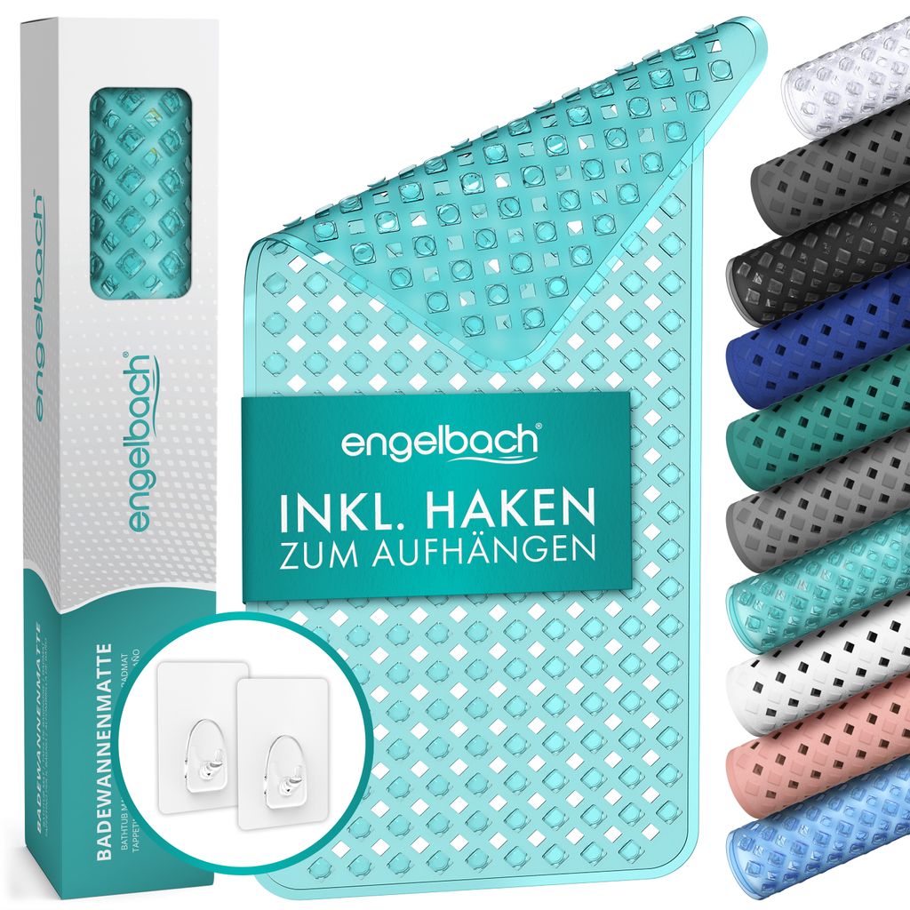 Engelbach Badewannenmatte 88x40cm rutschfest mit Aufhängung Produktbild 