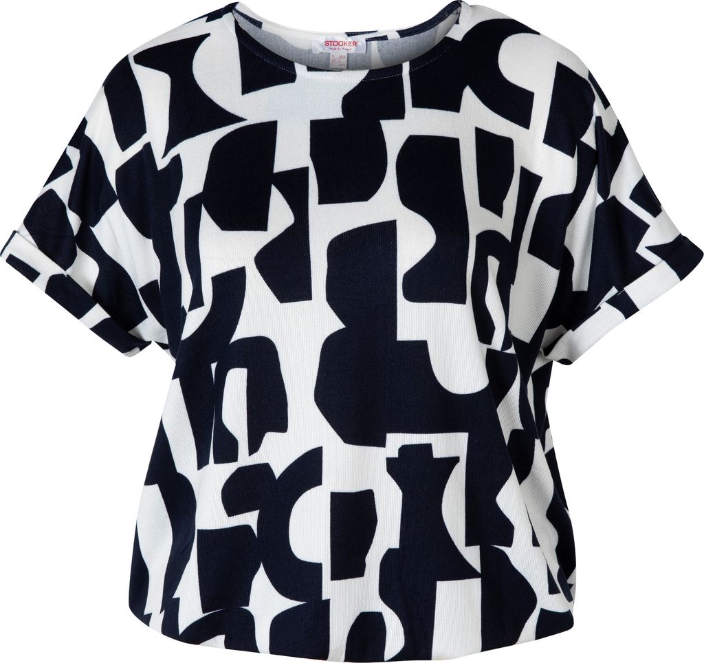 Stooker Women STCLEA PRINT Damen T-Shirt Regular Fit 40/42 blue abstract aop