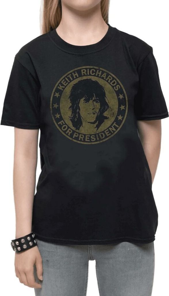 The Rolling Stones - "Keith For President" T-Shirt für Kinder RO226 (146-152) (Schwarz)