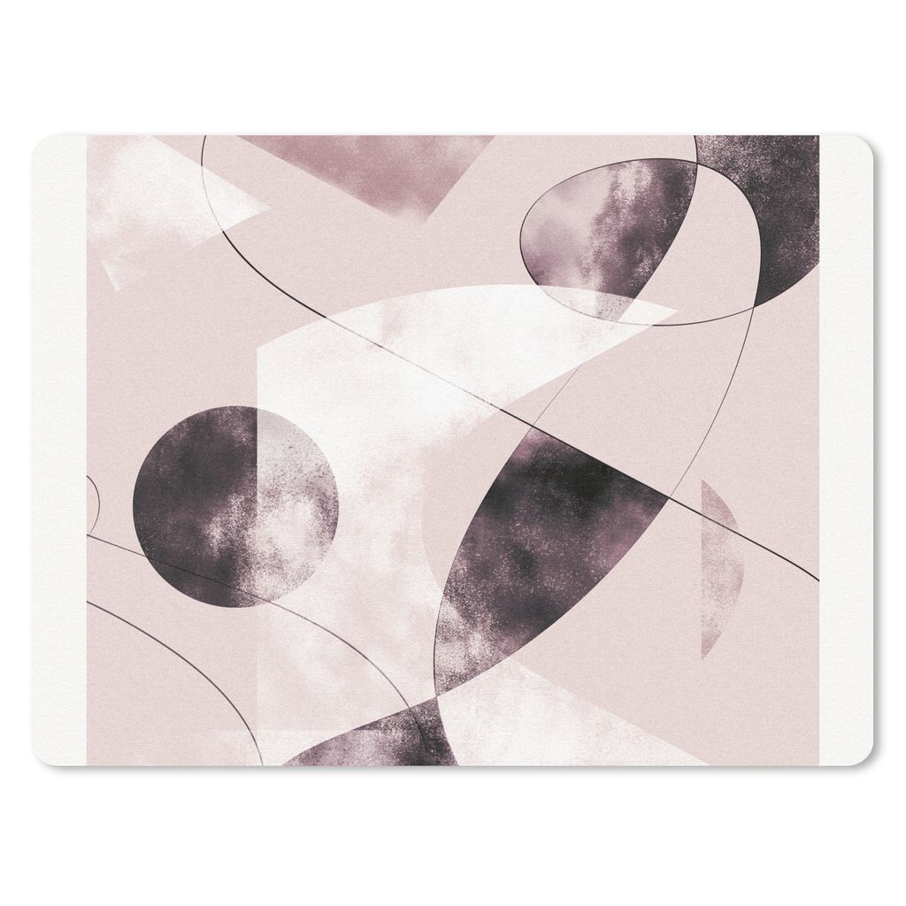 MuchoWow Mauspad Mousepad Formen - Pastell - Abstrakt - Schwarz 40x30 cm - Mousepads - Maus Mat - Pad - Mausunterlage - Anti Rutsch