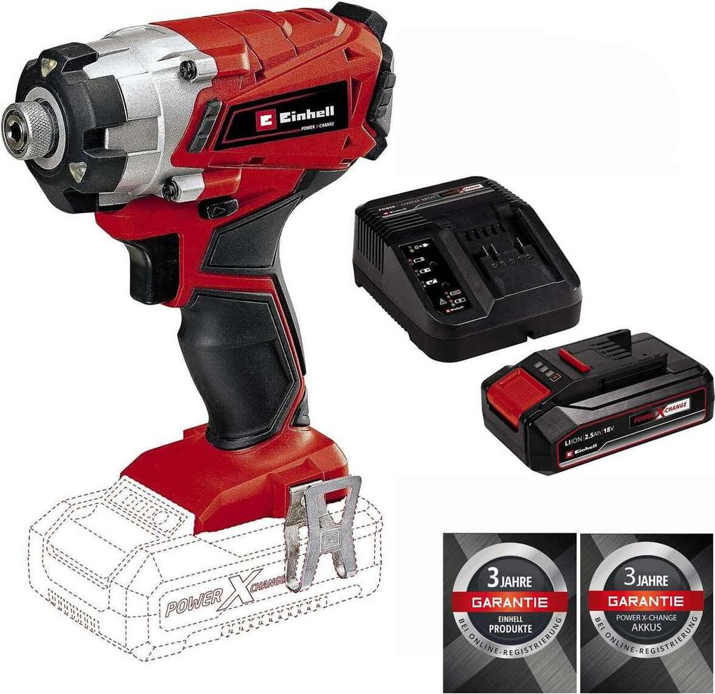 Einhell Akku-Schlagschrauber TE-CI 18/1 Li- 18V, mit Akku 2.5 Ah / Ladegerät
