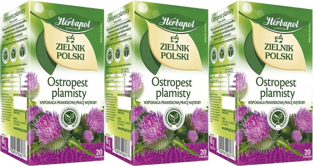 Herbapol Mariendistel Tee 3x 20 Teebeutel - Leber Kräutertee im Beutel natürlich