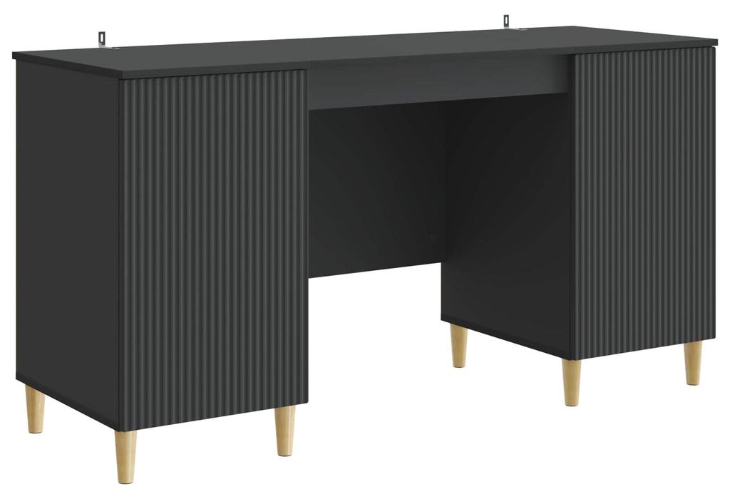 Maison Exclusive - Schreibtisch mit Regal Schwarz 142,5 x 50 x 75 cm Holzwerkstoff