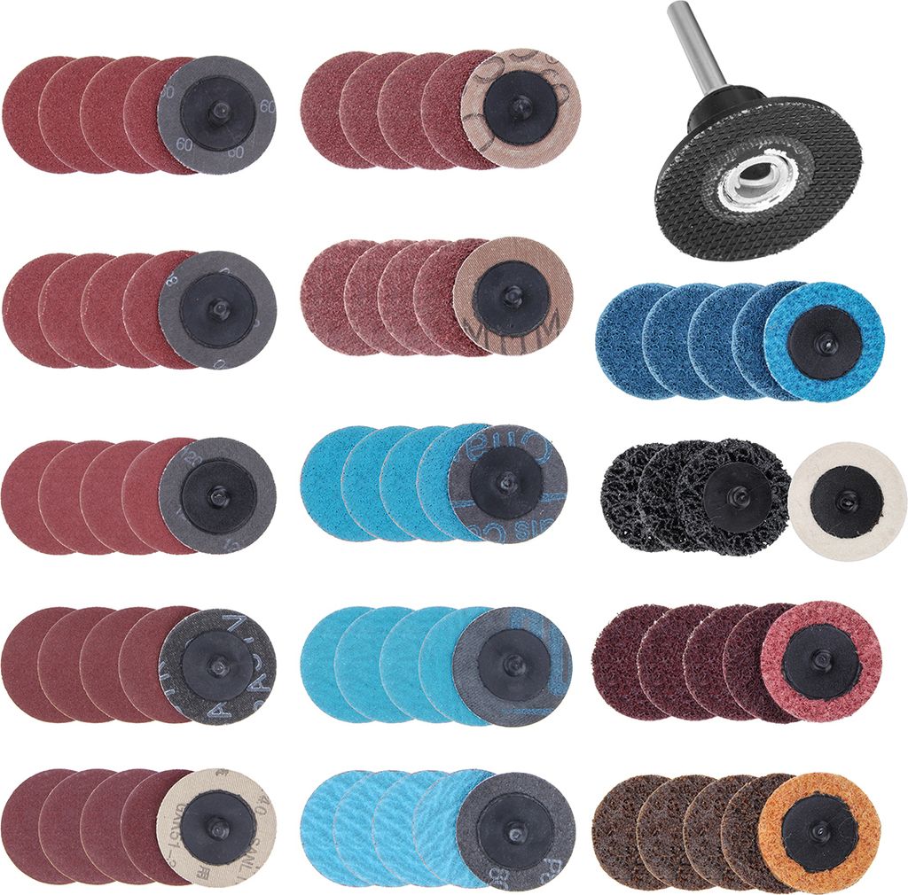 70tlg. Schleifscheiben-Set 2'' Typ R Roll Lock Discs Pads Schleifmittel