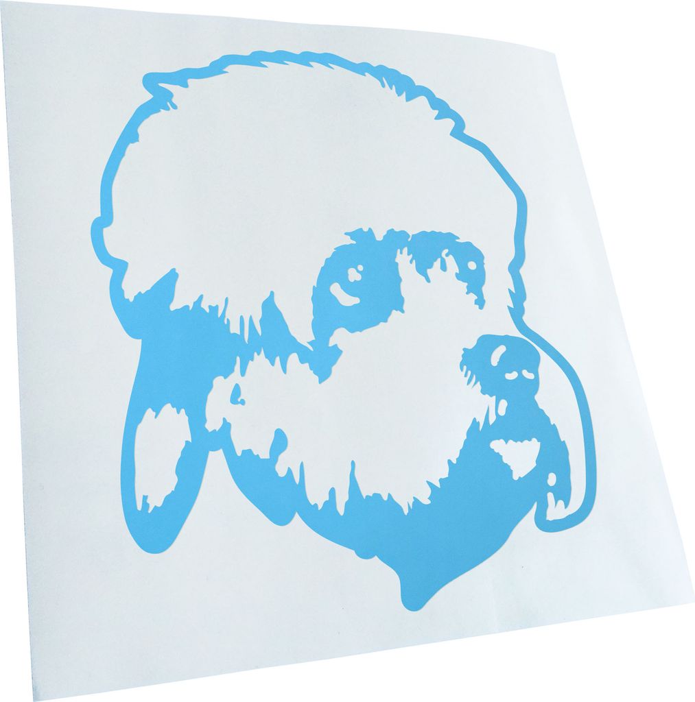 Kiwistar - Autoaufkleber - dandie dinmont terrier Hund - Lichtblau - 40x36cm - Aufkleber für Auto, Laptop, Fahrrad, LKW, Motorrad mehrfarbig JDM D...