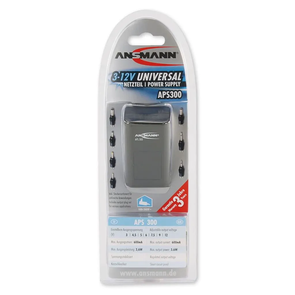Ansmann 5111233 APS 300 alimentatore a spina 3-12VDC max. 600mA (5111233)