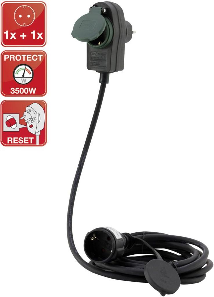 REV Verlängerungskabel Powersplit H05RR-F 10 m schwarz Produktbild 