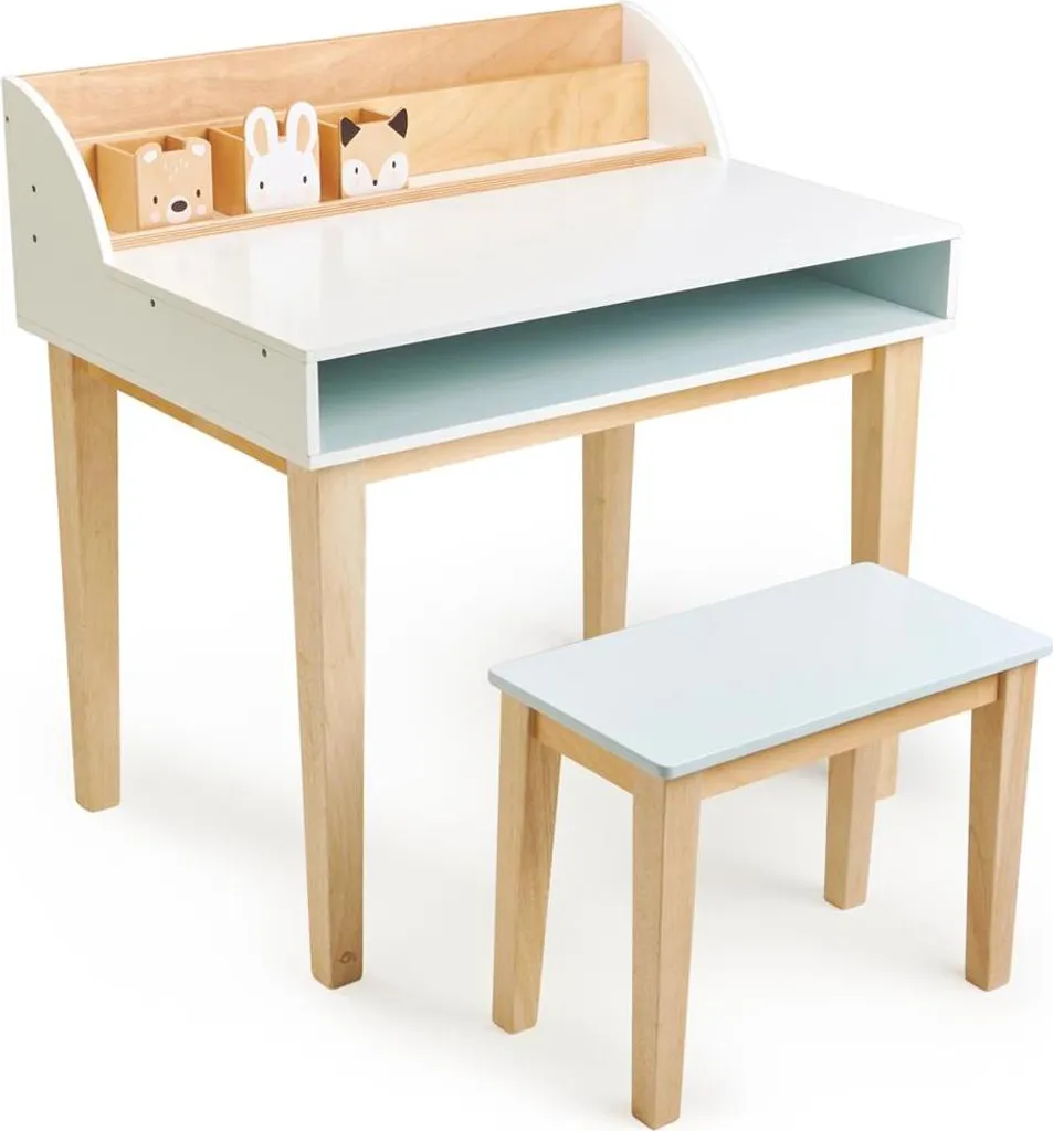 Bureau enfant robuste et chaise bois - Fini le désordre pour dessiner