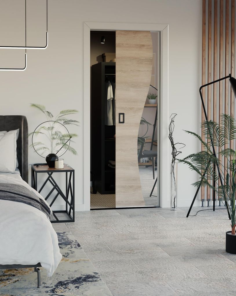 KIER FURNITURE Schiebetüren Evo Fala + Kassette und Rahmen 100cm, Sonoma