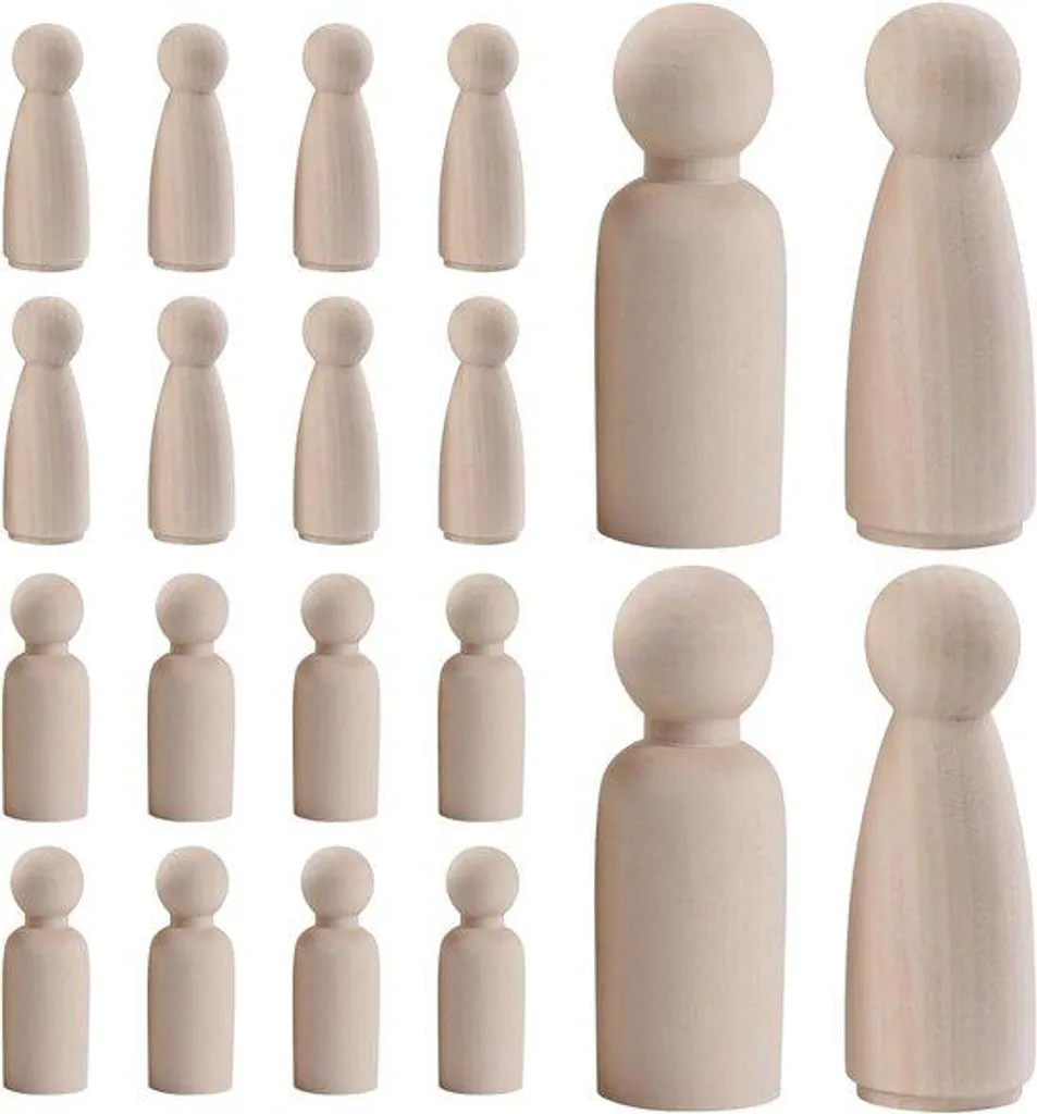 Figurines en bois poncé pour peinture - 20 supports DIY lisses et sains
