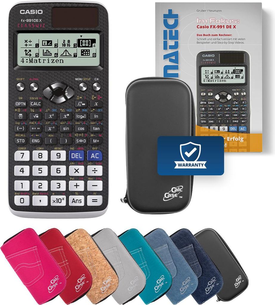 Casio FX-991 DE X Taschenrechner mit Schutztasche schwarz Produktbild 