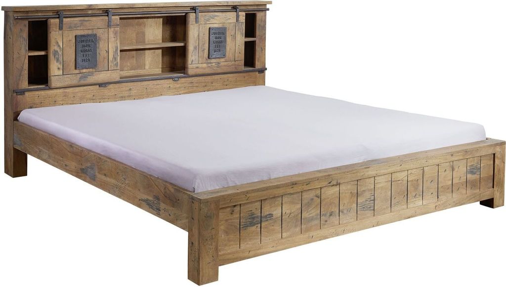 MASSIVMOEBEL24 | Lit double 180x200 Manguier laqué Bois Image du produit 