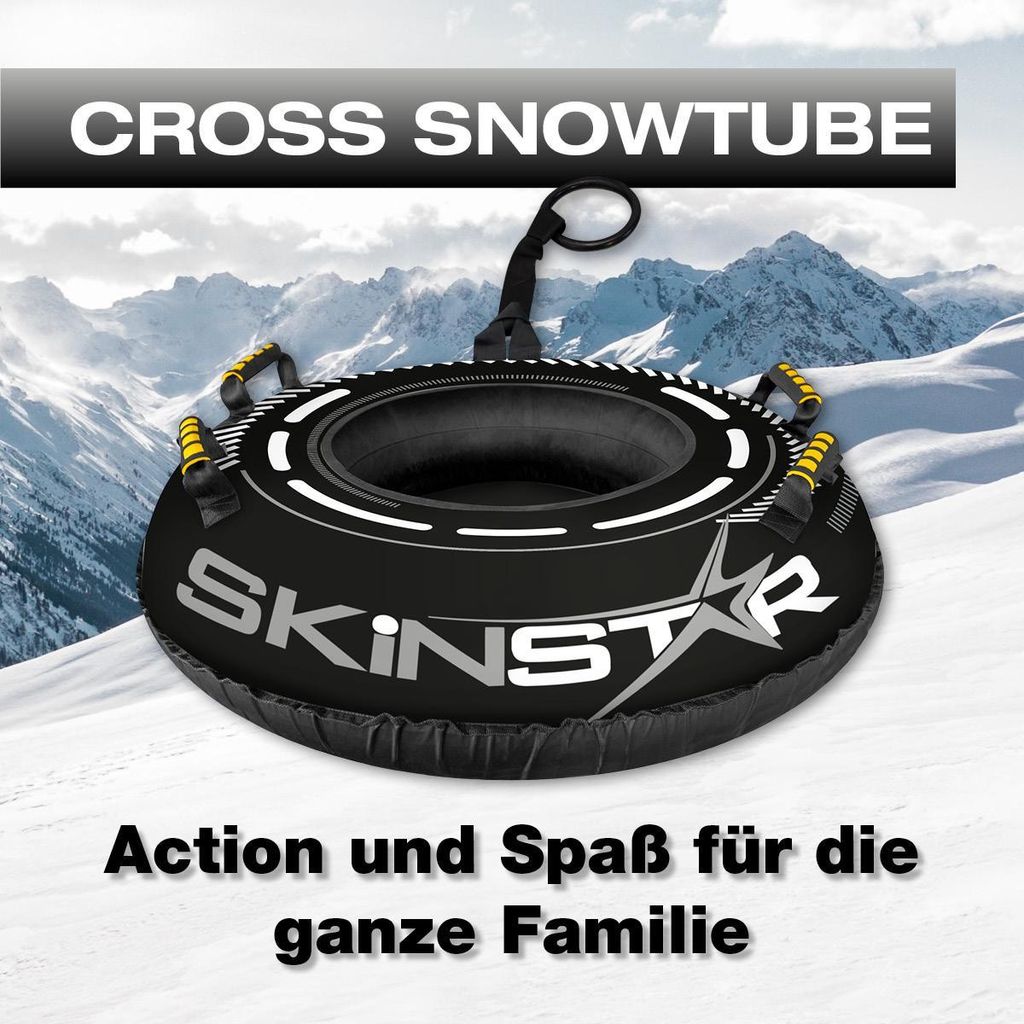 SkinStar CROSS Snowtube schwarz Ø 100cm Rodelreifen Produktbild 