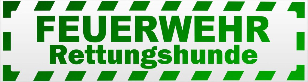 Kiwistar Feuerwehr Rettungshunde gestreift V2 Magnetschild Schild magnetisch - 20cm Grün - reflektierend - Magnetfolie für Auto PKW Kfz