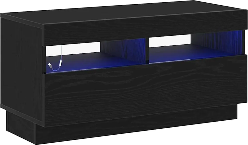 Mobile Porta TV Legno Nero 80 cm | Supporto TV Economico e Moderno