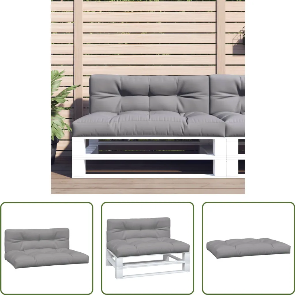 Cuscini Divano Pallet 2 Pezzi Grigio | Arredo Esterno Elegante e Pratico