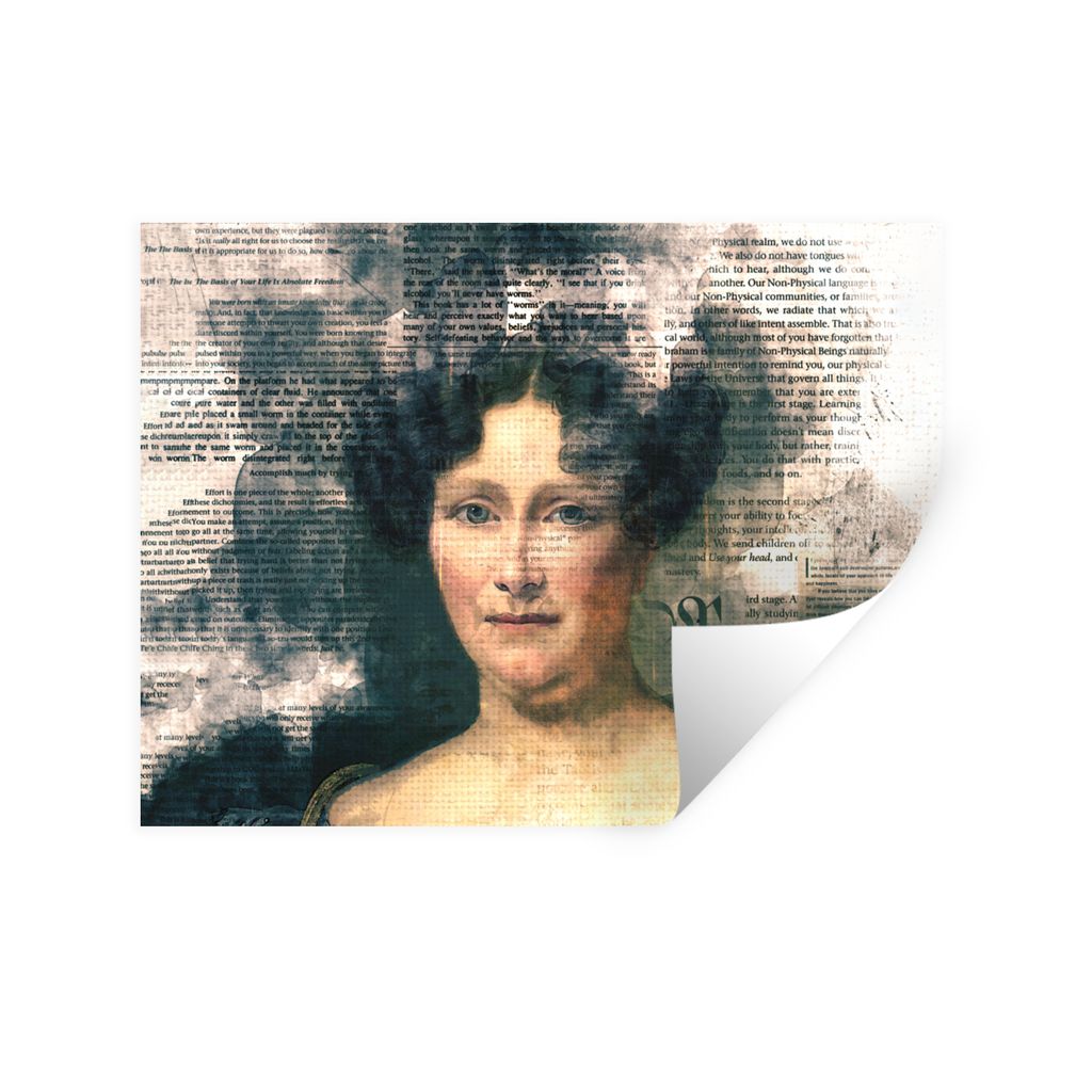MuchoWow Wandtattoo Wandsticker Wandaufkleber Johanna Henriëtte Engelen - Dubois Drahonet - Zeitungsartikel 160x120 cm Selbstklebend und Reposit...