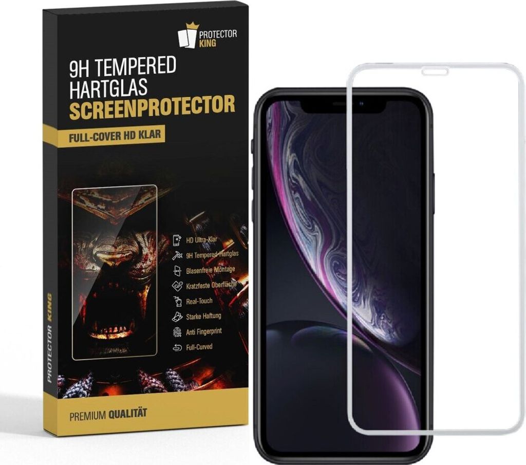 2x 9H Hartglas für iPhone XS Max FULL COVER Panzerfolie Displayschutz Weiß Panzerglas Schutzfolie Schutzglas