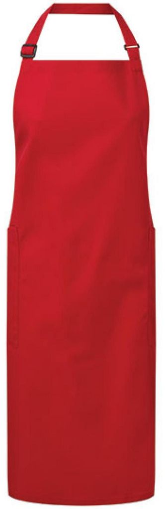 Premier Workwear PR120 | Latzschürze, Recycled & Organic Fairtrade Bib Apron, 86 x 72 - Farbe: Red (ca. Pantone 201C) - Größe: 86 x 72 cm