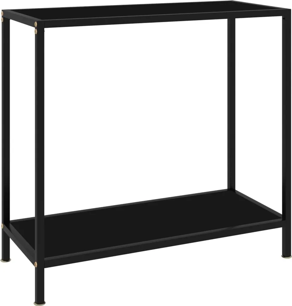 The Living Store Consolle nera 80x35x75 cm in vetro temperato
