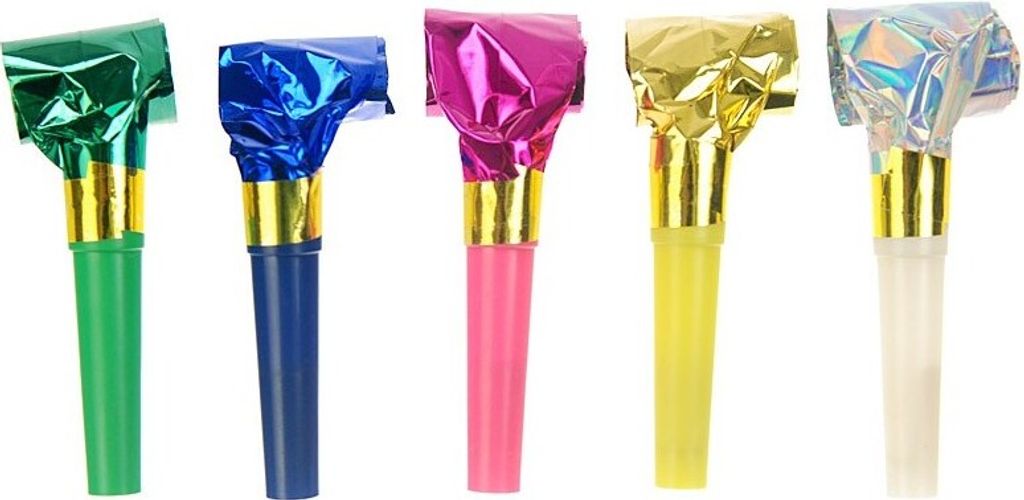 PartyDeco holografische Trillerpfeifen, Mix, 1 Packung à 20 Produktbild 