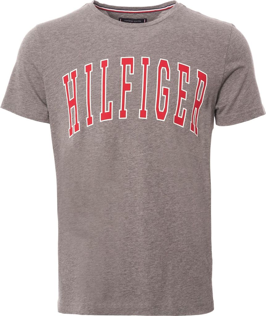 Tommy Hilfiger Herren T-Shirt COLLEGE LOGO TEE Regular Fit Grau