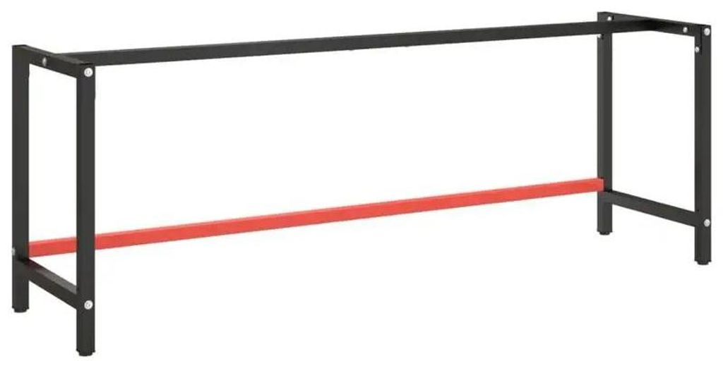 Werkbank - Gestell aus Edelstahl - 220×57×79 cm - Werkstatttisch - Matte Oberfläche - Schwarz