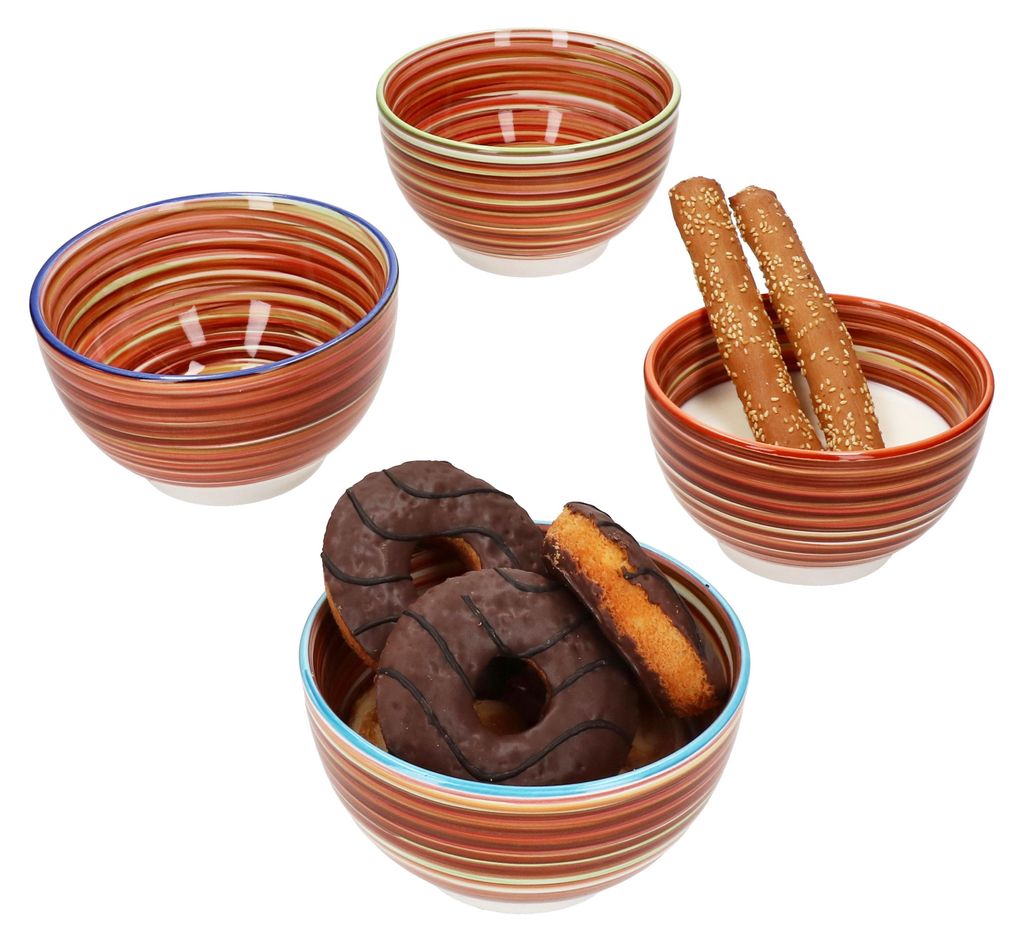 4er Set Linea Müsli-Schale 500ml 4 Pers gestreifte Produktbild 