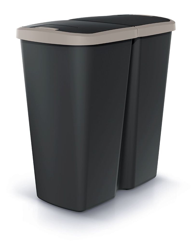 Abfallbehälter COMPACTA Q DUO schwarz mit