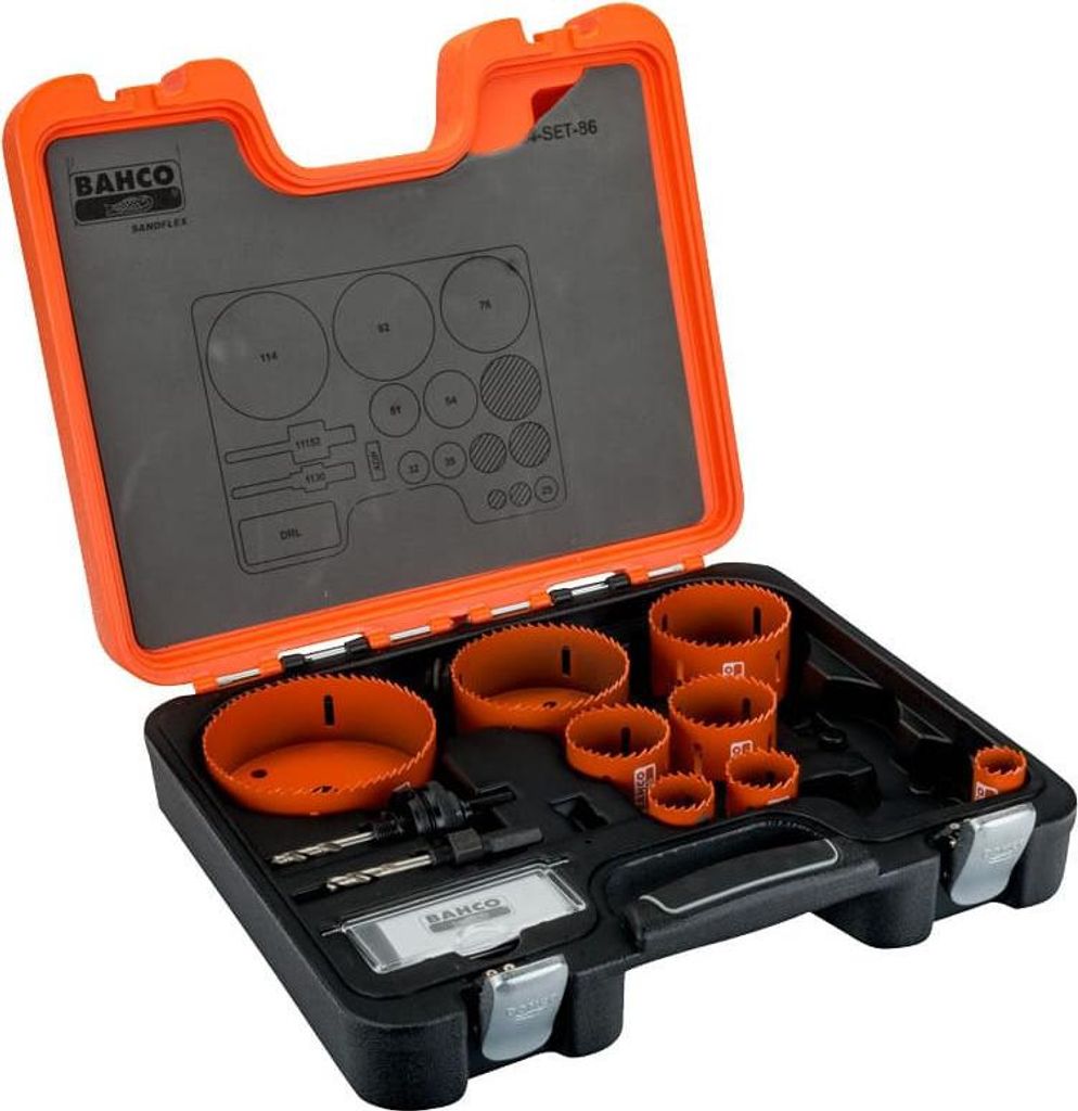 Bimetall-Lochsägen-Set Sandflex 25-114 mm (12 Stk.) - BAHCO 3834-SET-86