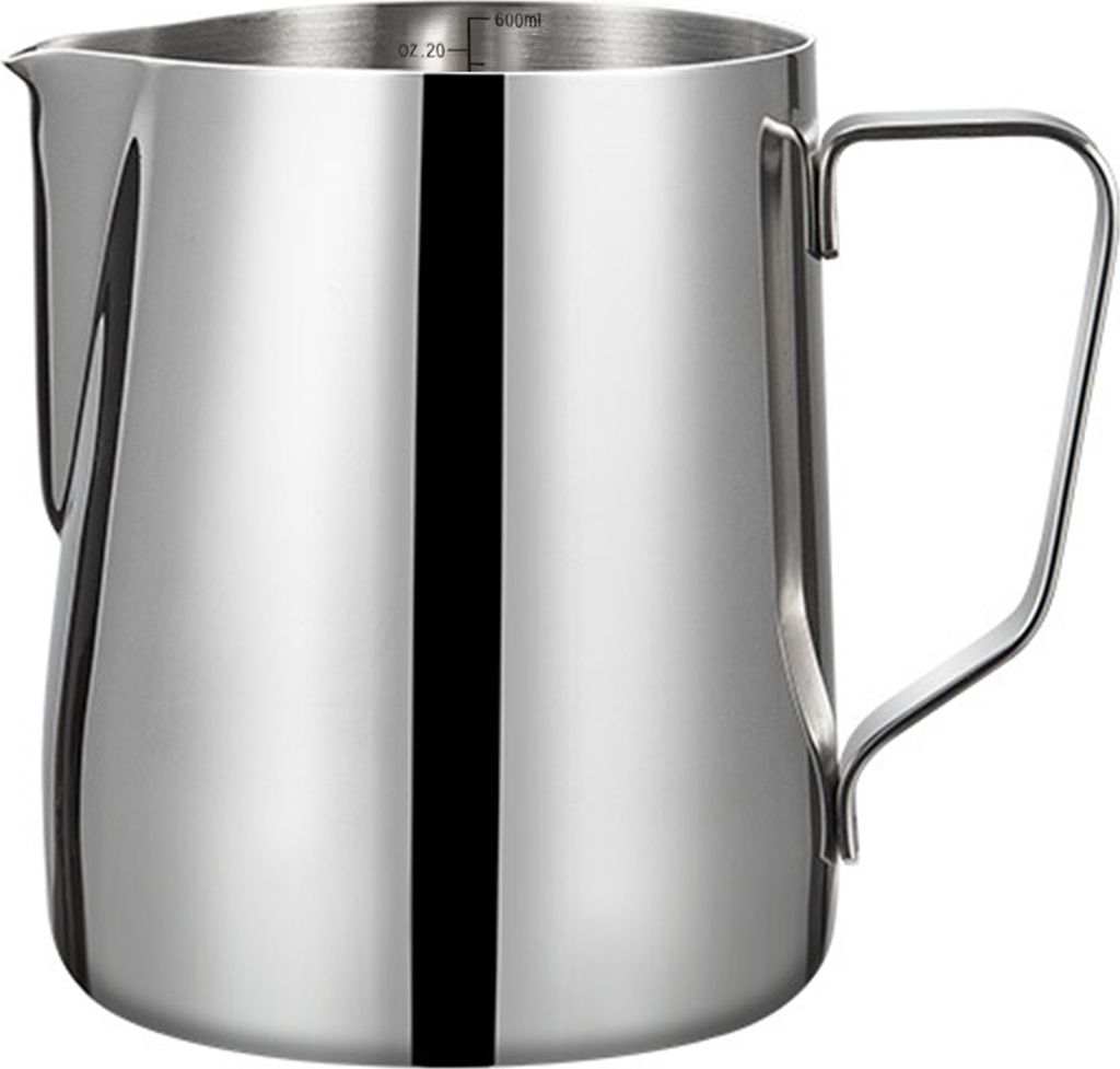 Milchaufschäumkrug, Kaffee-Düsenbecher, polierte Oberfläche, rostfrei, korrosionsbeständig, spülmaschinenfest, Aufschäumkrug