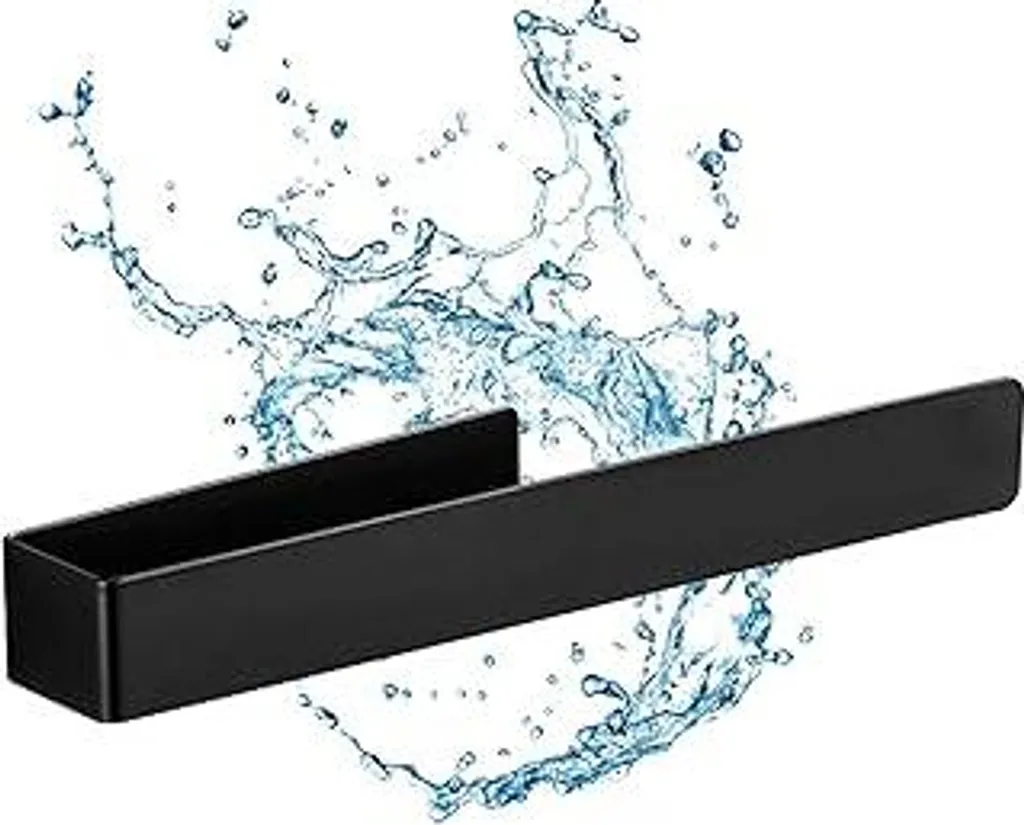 Portasciugamani Nero 15cm Autoadesivo per Lavello e Cucina - Senza Fori