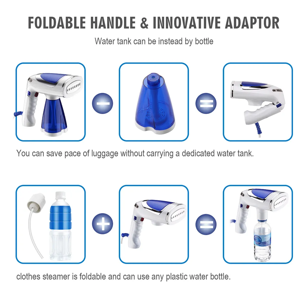 Fer à repasser vapeur pliable 250ml avec débit de vapeur haute pression