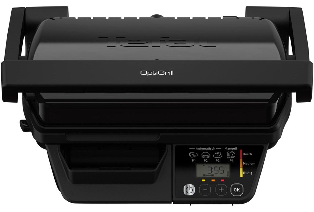 Tefal OptiGrill GC7P08, Schwarz, Edelstahl, Rechteckig, Produktbild 