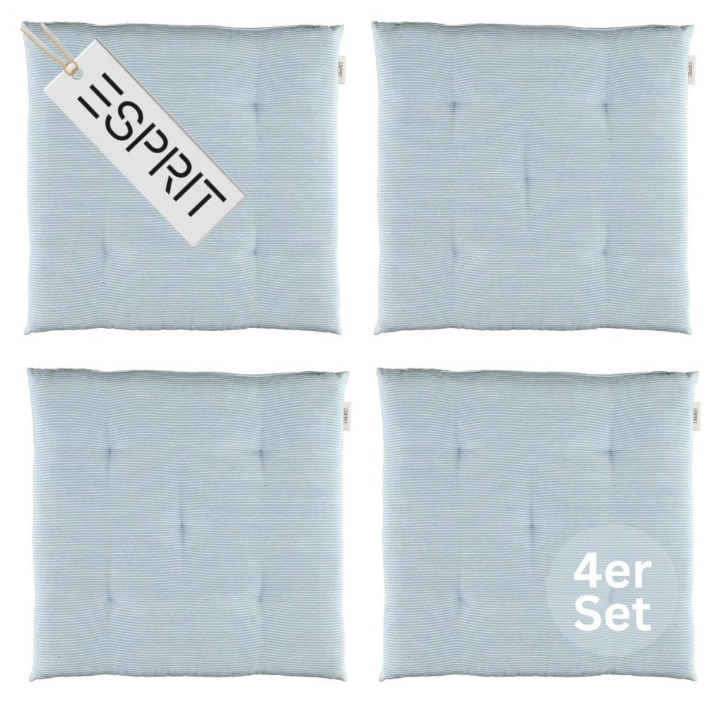 ESPRIT Sitzkissen NEEDLESTRIPE Hellblau 40 x 40 cm - 4er Produktbild 