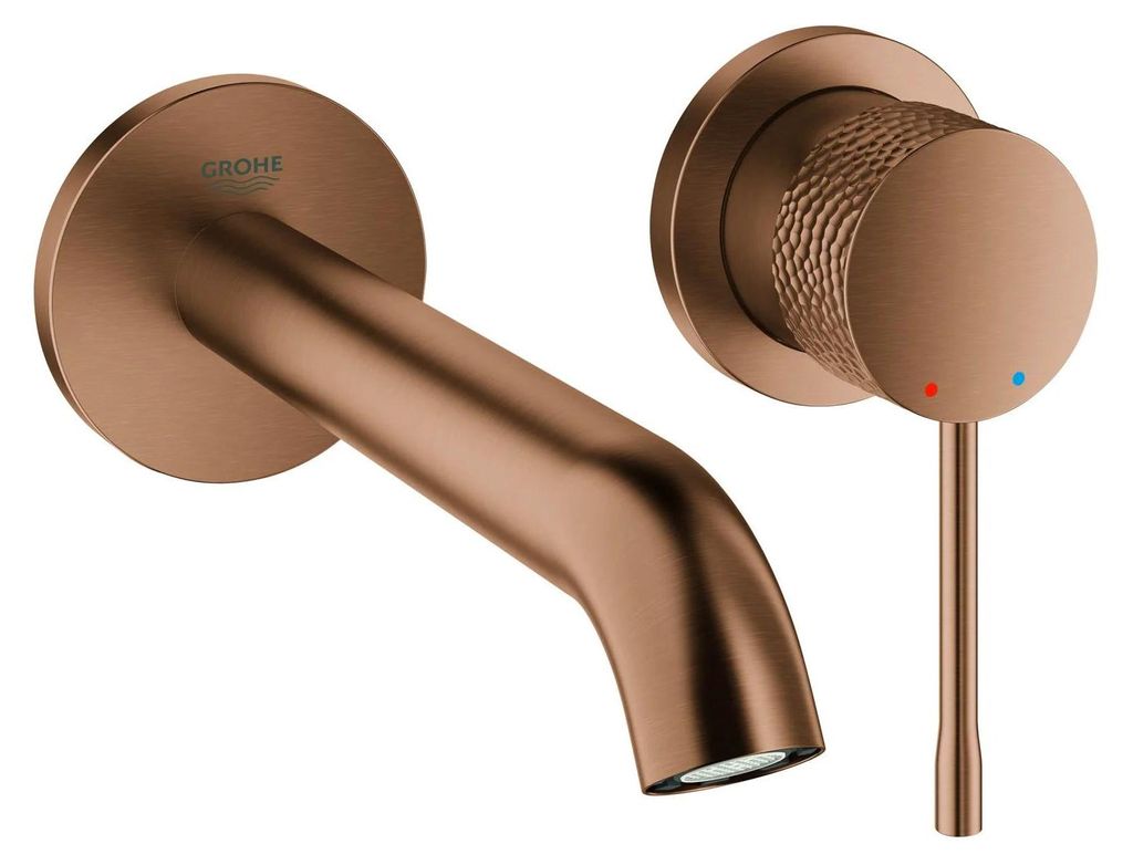 Grohe Waschtischbatterie, Essence, Wandmontage, 183mm, brushed warm sunset, 1 Stk.