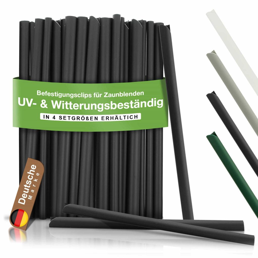 BOOGARDI Befestigungsclips Sichtschutzstreifen für Doppelstabmatten · 90x Clips Anthrazit · PVC Klemmschienen für Sichtschutz Doppelstabmattenzaun