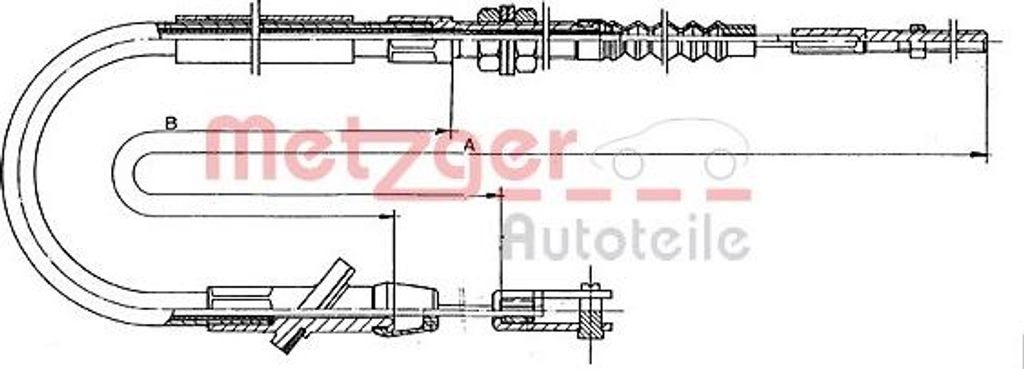 METZGER 18.601 Kupplungsseil Seilzug für SUZUKI Samurai SUV (SJ) 1877/1542mm