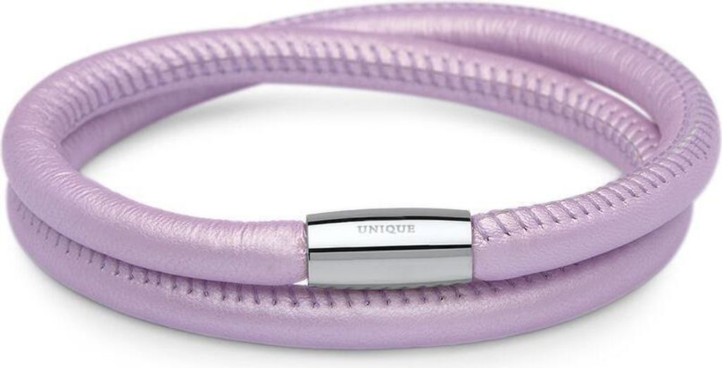Zweireihig gewickeltes Lederarmband für Charms lilac Produktbild 
