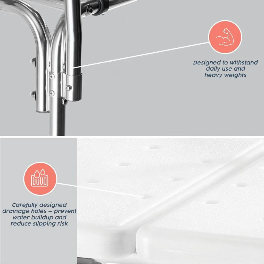 Siège de bain ergonomique réglable Linomag avec dossier réversible