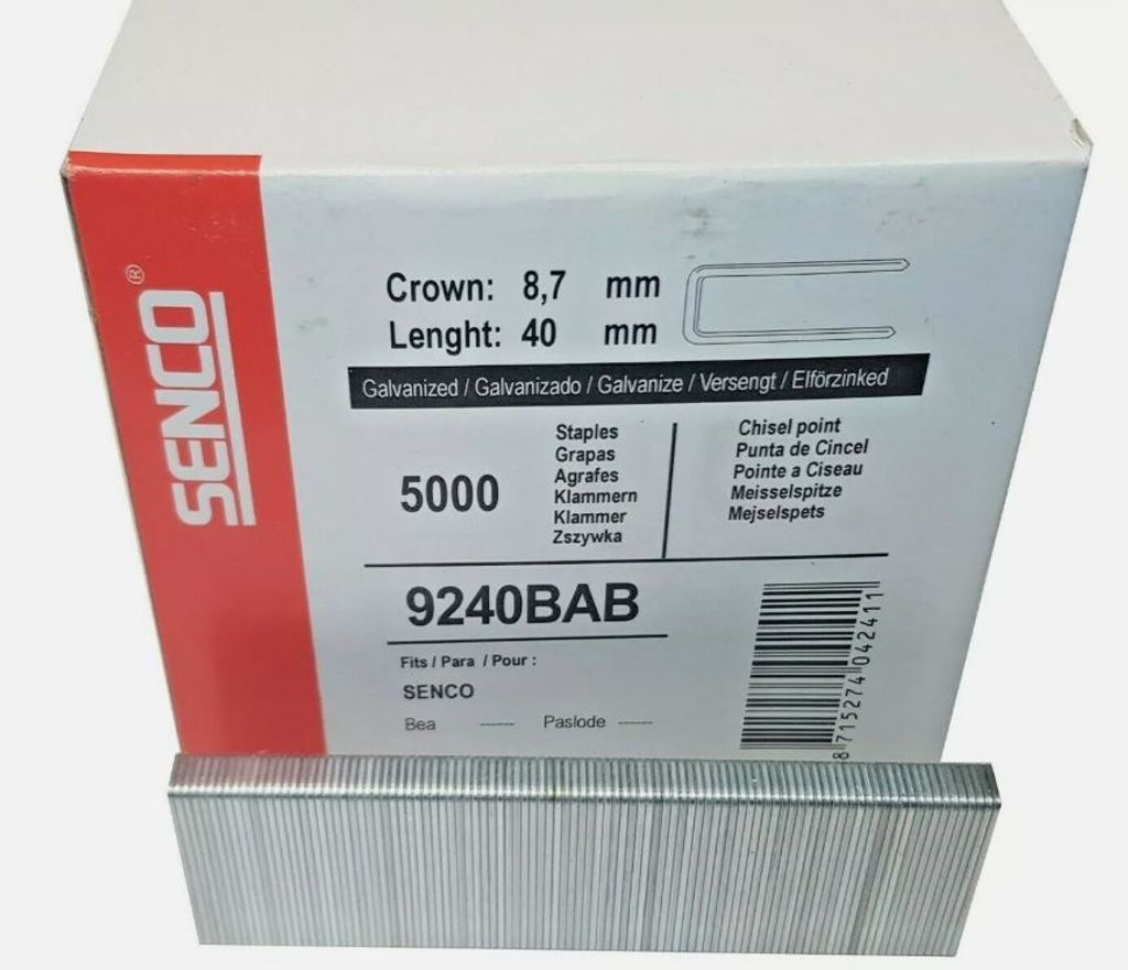 Senco 5000 St. 92-Klammer 8,5 x 40mm für SMS 92, BeA 92, Prebena H, Bostitch 92