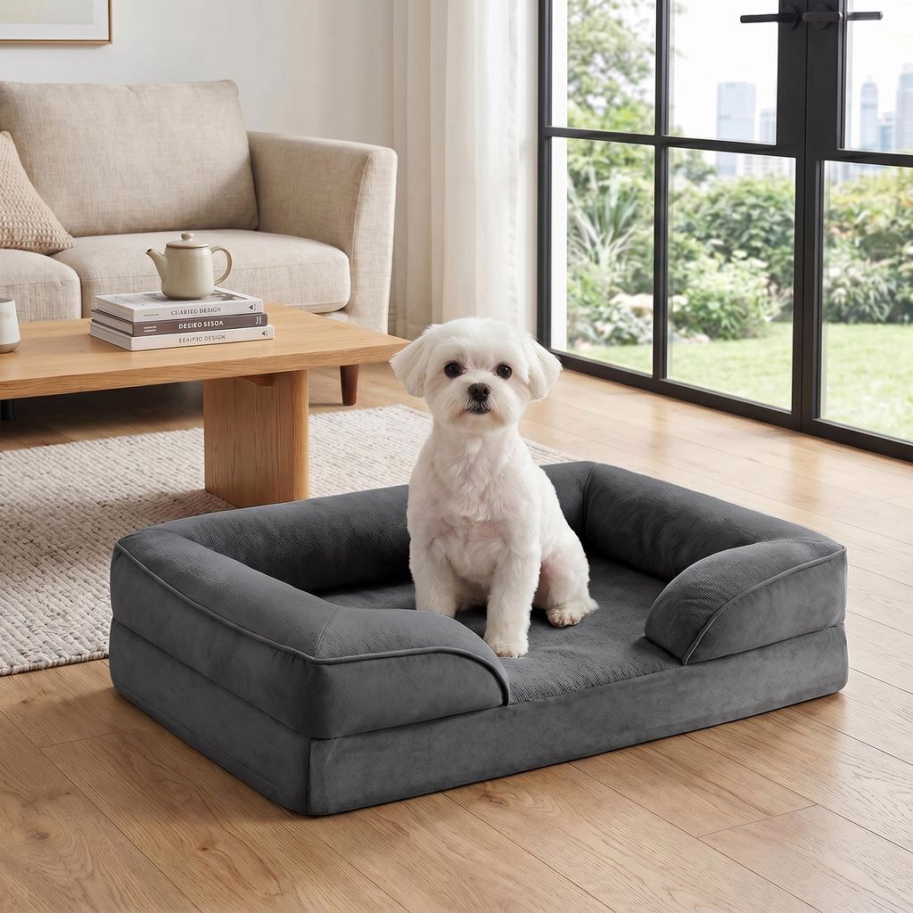 FEANDREA Orthopädisches Hundebett M, abnehmbarer Bezug, Produktbild 